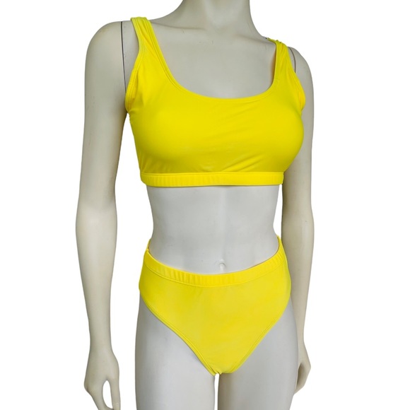 Yellow High Waist Bikini Women’s Swimsuit Set - Picture 2 of 7